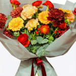 Bordo Chrysanthemum Anastasia Buketi - Görsel 2
