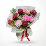 Bordo Chrysanthemum & Pembe Peony (Şakayık) Buketi