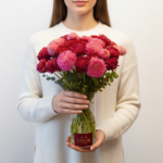 Chrysanthemum Anastasia Pembe & Mor Buketi - Görsel 3